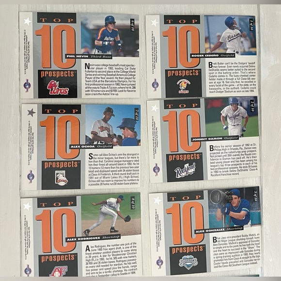 1994 Upper Deck MLB Top 10 Prospects Card Set - Picture 4 of 4